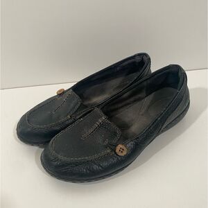 Clarks Ashland Scurry Loafers in Black Leather Size 7.5 Women